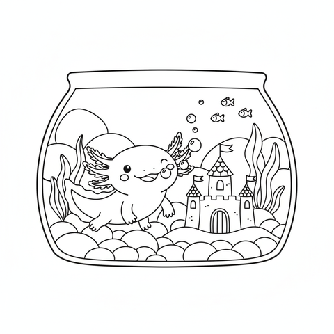 Axolotl coloring pages — free printable preview