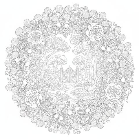 Botanical coloring pages — free printable preview