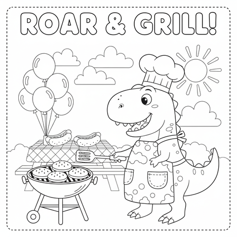 Dinosaur coloring pages — free printable preview
