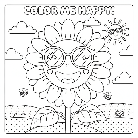 Flower coloring pages — free printable preview