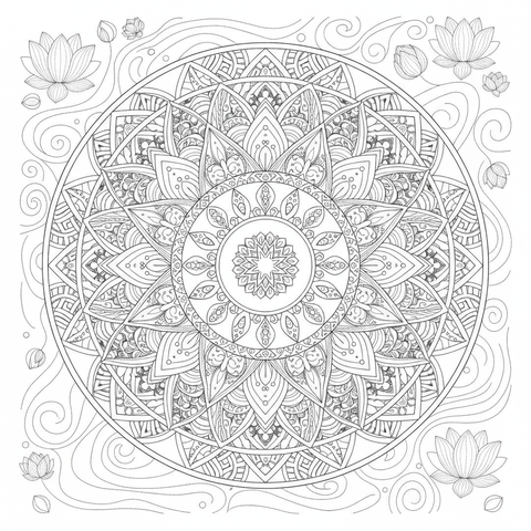 Mandala coloring pages — free printable preview