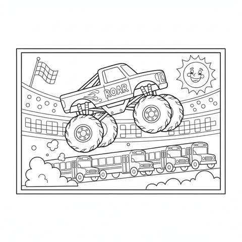 Monster truck coloring pages — free printable preview