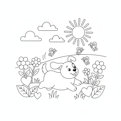 Puppy coloring pages — free printable preview