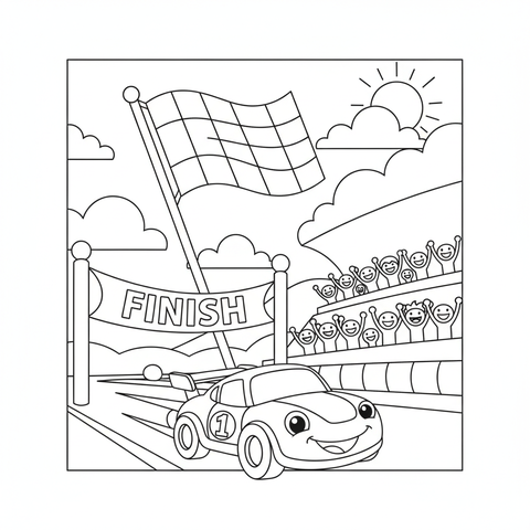 Race car coloring pages — free printable preview